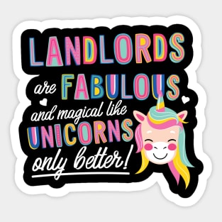 Landlords are like Unicorns Gift Idea Sticker